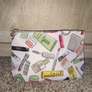 Nique Graphic Makeup Pouch with Green and Red Accents